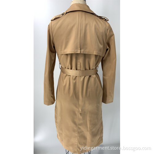 Women's Beige Double Breasted Coat